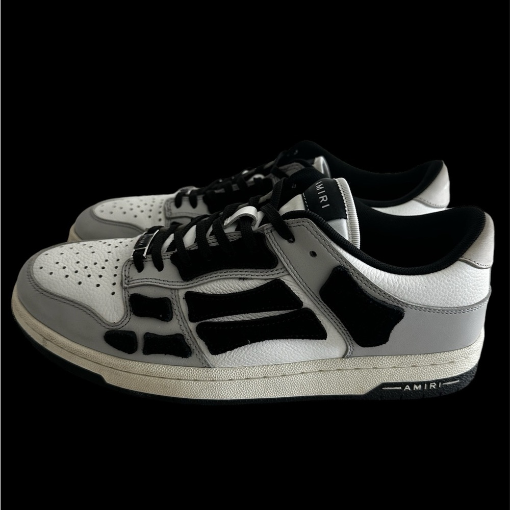 Amiri Black,White & Gray Skel Low Top Sneakers